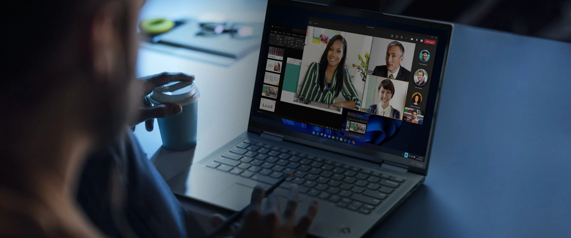 Lenovo laptop being used in an office